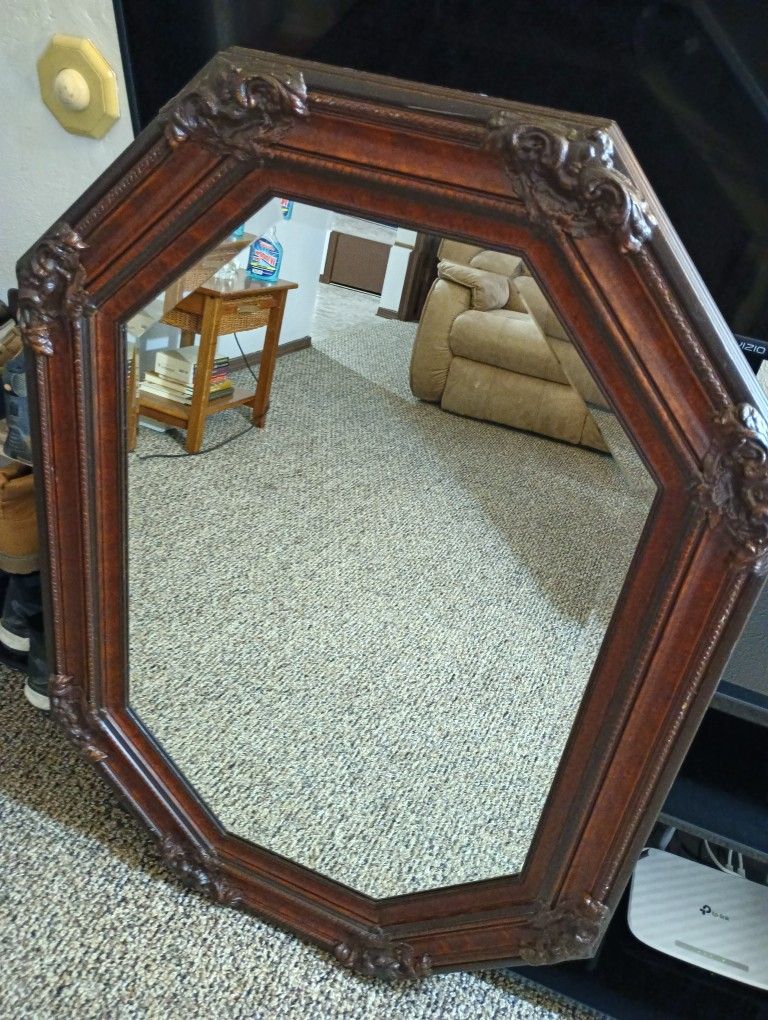 Wood-Framed Mirror, Made In USA