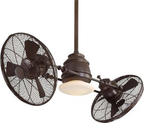 Vintage Gyro 42" LED Indoor Kocoa Twin Turbo Ceiling Fan with Light and Wall Control – by Minka-Aire
