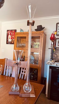 Yard of Ale glass and half of yard Ale glass