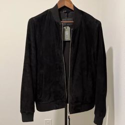 All Saints Ronan (Suade) Bomber Jacket Black