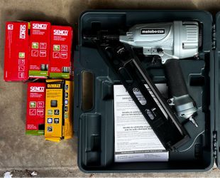 Metabo 15 gauge finish nailer with assortment of nails