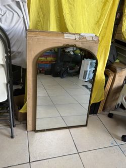 24x36 Inch Black Arched Wall Mounted Vanity Mirror