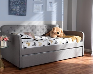 Baxton Studio Camelia Sofa Bed (Grey color) – Good Condition