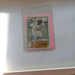 Rickey Henderson Autograph Playing Card