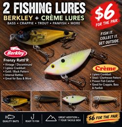 Berkley Frenzy Rattl'R + Crème Lipless Crankbait Lures