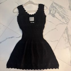 Black Knit Sleeveless Fit & Flare Mini Dress