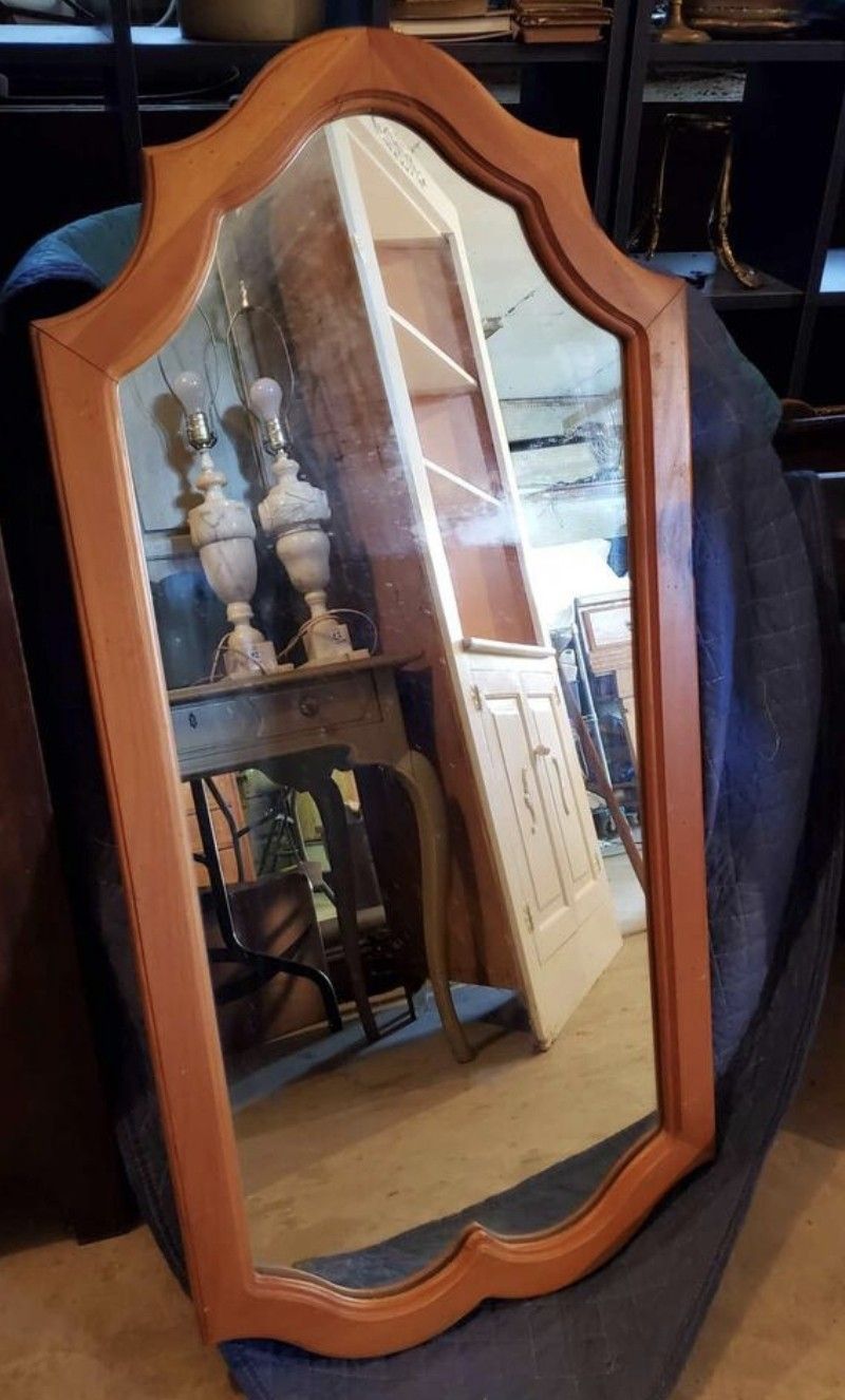 Vintage Wood Hanging Mirror