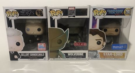 Funko Pop Exclusive Lot Gellert Grindelwald Wolverine Patina Star Lord