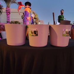 Vigoro Kyra Medium Cottage Stone Plastic Round Planter with Attatched Saucer (12 in. L x 12 in. W x 10.98 in. H) 