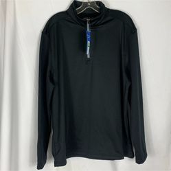 Mens Perry Ellis Large Blue Cotton Blend Long Sleeve Pull Over Half Zip Sweater 