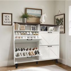 Farmhouse Shoe Storage Cabinet