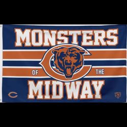 NFL Chicago Bears Mondtsrs Of The Midway 3x5 Ft Flag Mancave Garage Banner