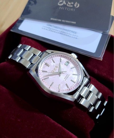 Hitori Yoshino "Sakura Blossom" Limited Edition Gnomon Watch 62GS Grand Seiko Style Watch **plus Extra 3 Straps Included**