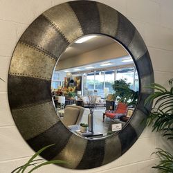 Industrial Riveted Metal Wall Mirror