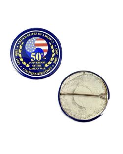 Vintage Korean War 50th Anniversary 1.5” Pin 1(contact info removed) Commemoration Veteran USA