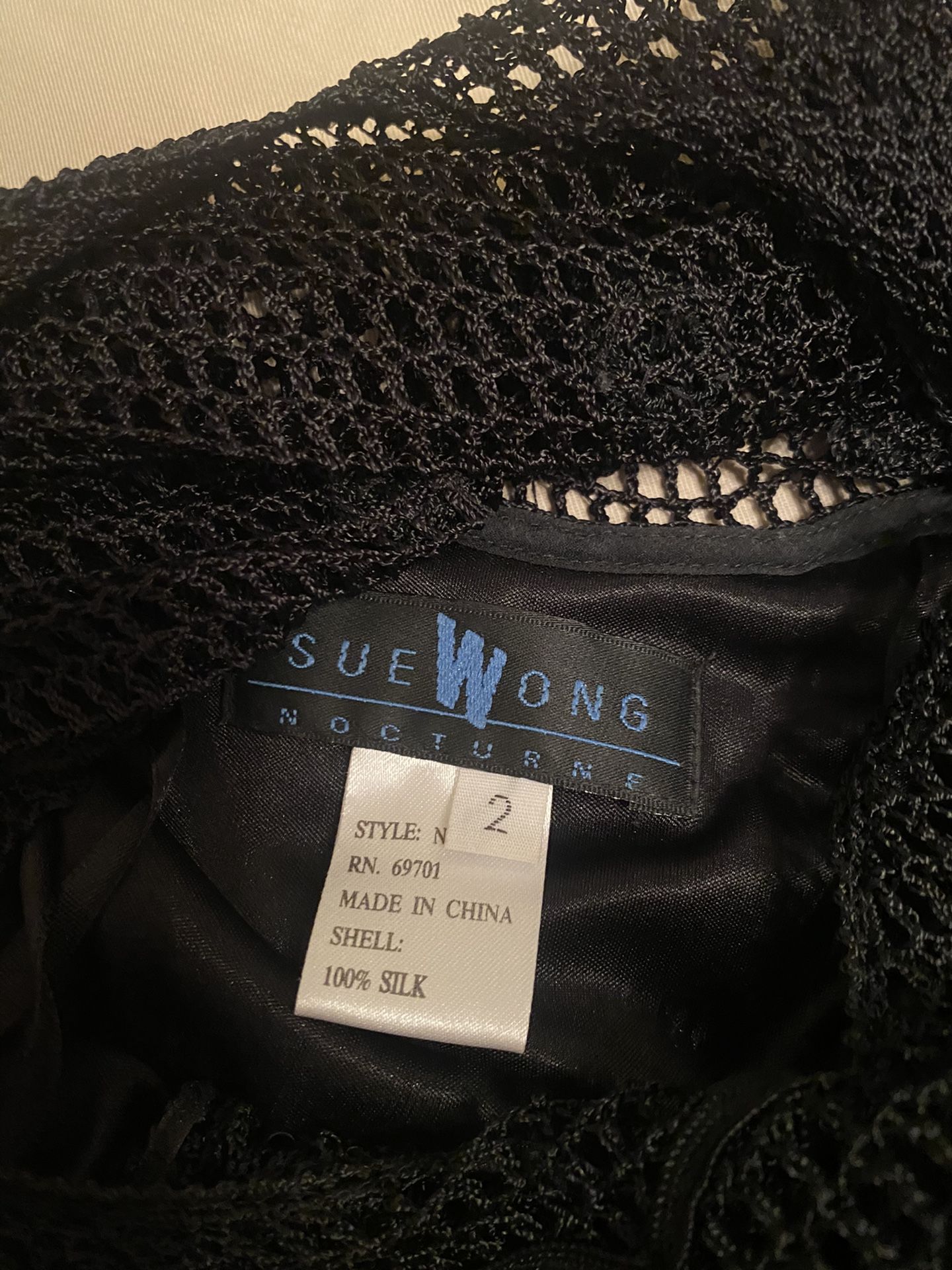 Absolutely Stunning Sue Wong Silk Mid Length Black Gown