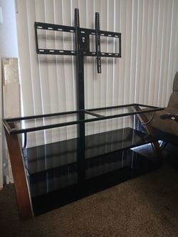 TV Stand with Integrated Wall Mount Bracket