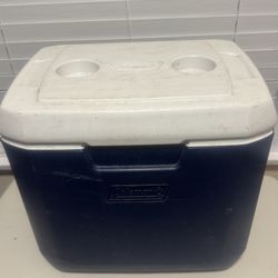 Coleman Blue and White Cooler. 16”x16”x11”