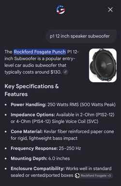 JL audio subwoofer single12”  box and P1 12” speaker
