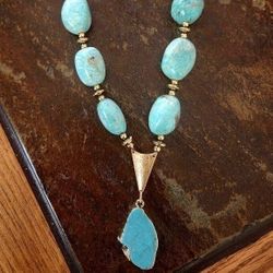 Turquoise Amazonite Statement Necklace