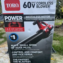 Toro 60V Leaf Blower With Battery And Charger