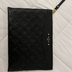 Luis Vuitton Black Embossed Pouch