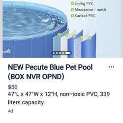 NEW Pecute  Pet Pool