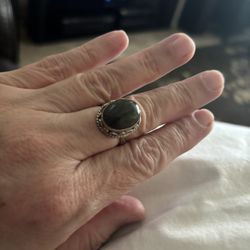 Blue Flash Labradorite Sterling Silver Ring