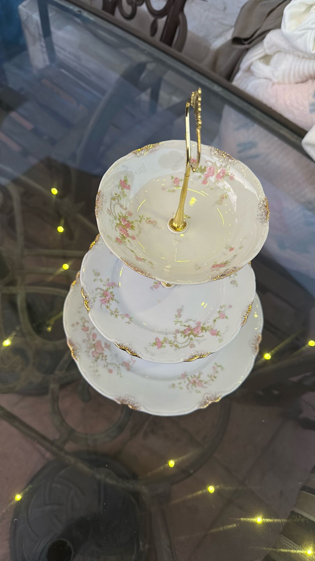 3 Tiers Fine China Cake Or Dessert Platters (4) Available