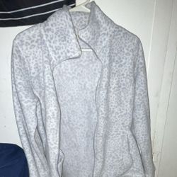 Animal Print Zip Up Coat