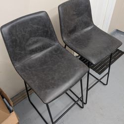 Pair of Bar Height Barstools Dark Gray - will sell individually