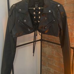 Cropped Pleather Jacket
