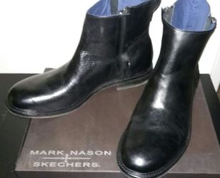 MARK NASON BLACK DOUBLE ZIPPER BOOTS