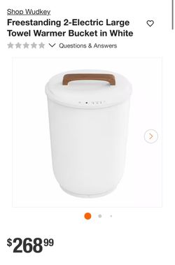 Wudkey Large Electric Towel Warmer Bucket – White