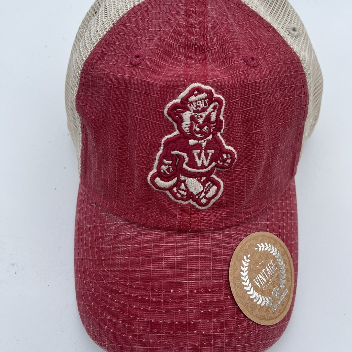 Wsu Cougar Hat -Vintage Look Cool Logo - Brand New