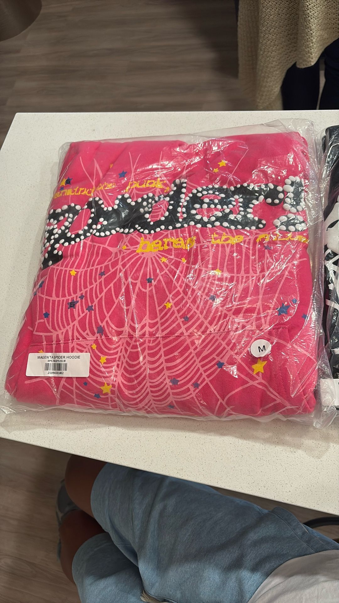 Magenta Sp5der Hoodie Size Medium
