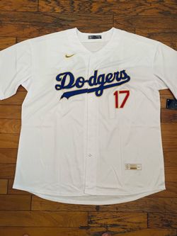 White blue gold Los Angeles dodgers shohei Ohtani opening day jersey