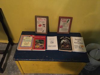 Cookbooks and wall decorative