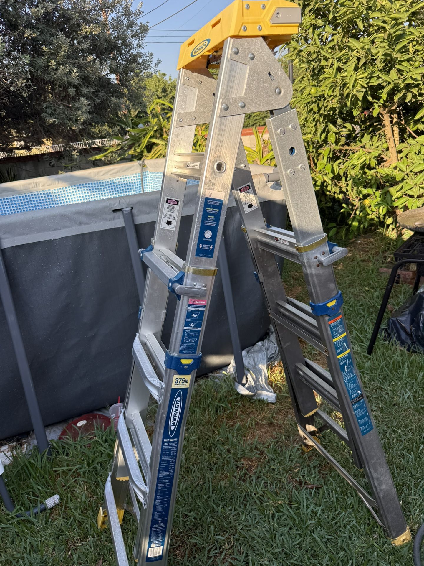 WERNER 18 ft. Reach Aluminum 6-in-1 Multi-Position Ladder, 375 lbs. Load Capacity