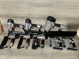 Lot of 8 PORTER CABLE Pneumatic Framing, Finish, Brad Nailing