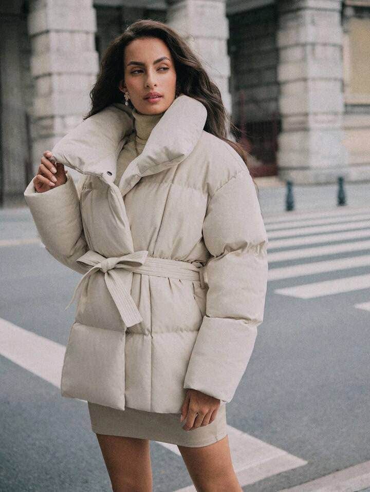 Large Beige Bomber Jacket