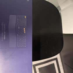 2.4G Wireless Ergonomic Bluetooth Computer Keyboard with Pillowed Wrist Rest, Comfortable Ergo Typewriter Split Keyboard, Compact 104 Keys Cute Retro 