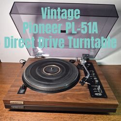 Vintage Pioneer PL-51A Direct Drive Manual Turntable Wood Veneer Empire Cartridge