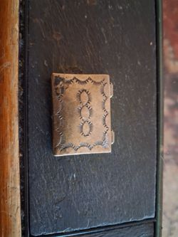 vintage handcrafted small metal or brass/copper stamped box