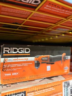 $120 Ridgid 18 volt cordless right angle drill 3/8”