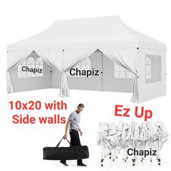 10x20 EZ Pop Up Canopy Tent Party Tent Outdoor Event Protable Instant Shelter Tent Gazebo with  Removable Sidewalls and Carry Bag,