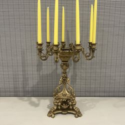 Antique Brass In Gold Candelabra