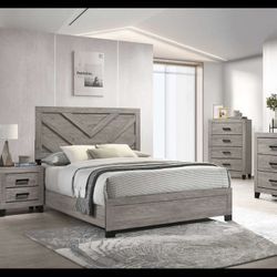 Brand New Queen Size Bed Nightstand Dresser Mirror