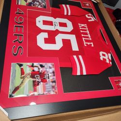 49er Kittle Autographed Framed Jersey 