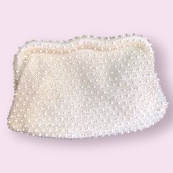 50s White Bead Clutch